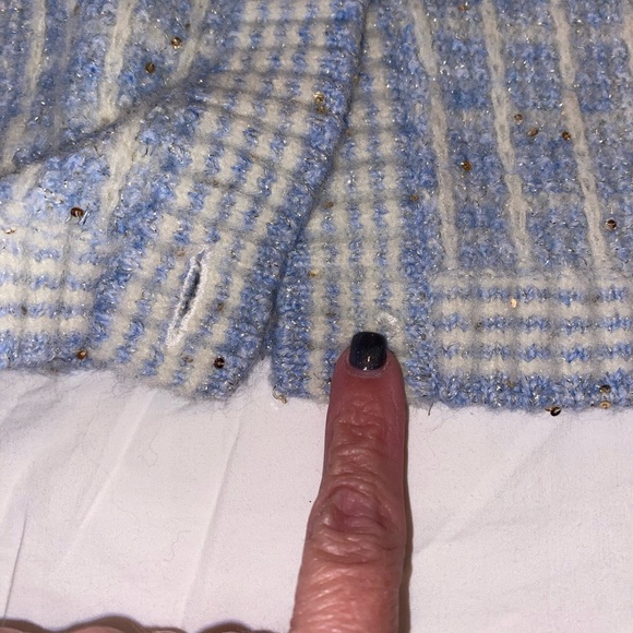 Talbots Light Blue and Cream Cardigan - Picture 2 of 8